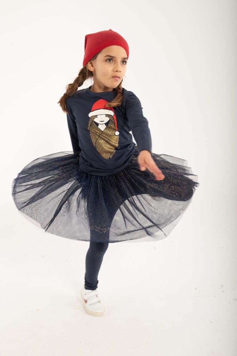 Danesparkle Skirt Navy Glitter