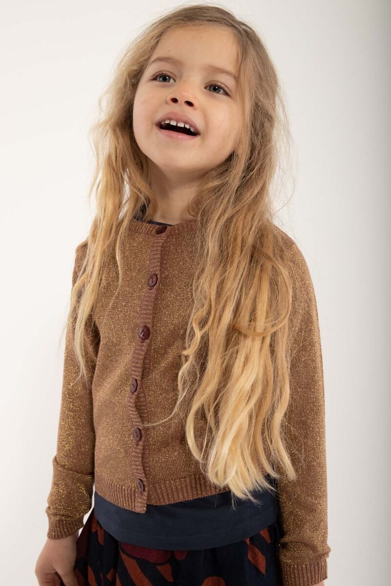 Danemerle Cardigan Beige Rose w. Gold Glitter