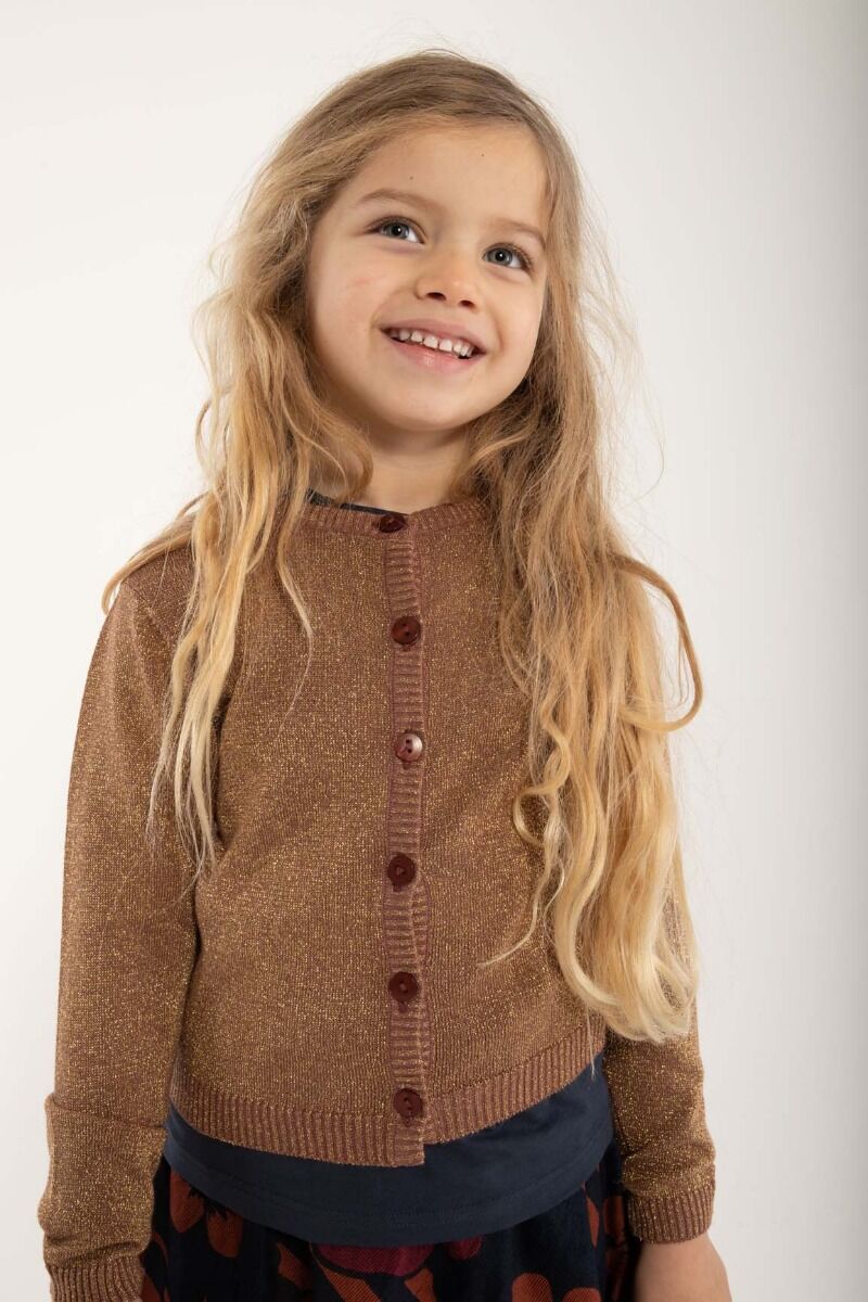 Danemerle Cardigan Beige Rose w. Gold Glitter