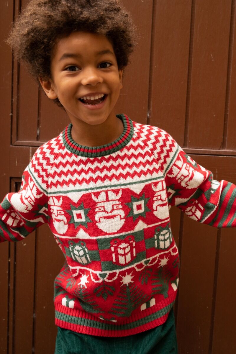 ESS - DaneHOHOHO Sweater Xmas red/Offwhite/Green