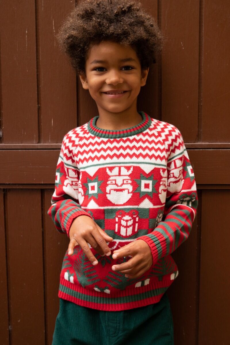 ESS - DaneHOHOHO Sweater Xmas red/Offwhite/Green