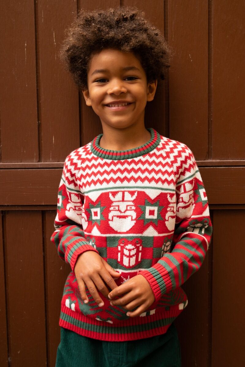 ESS - DaneHOHOHO Sweater Xmas red/Offwhite/Green