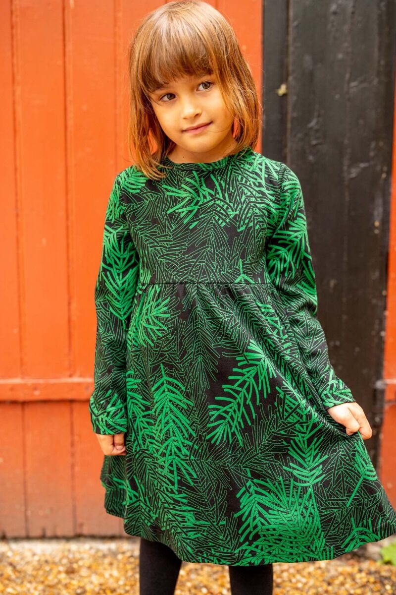 ORGANIC - Daneginger Dress Black/green FINEPINE