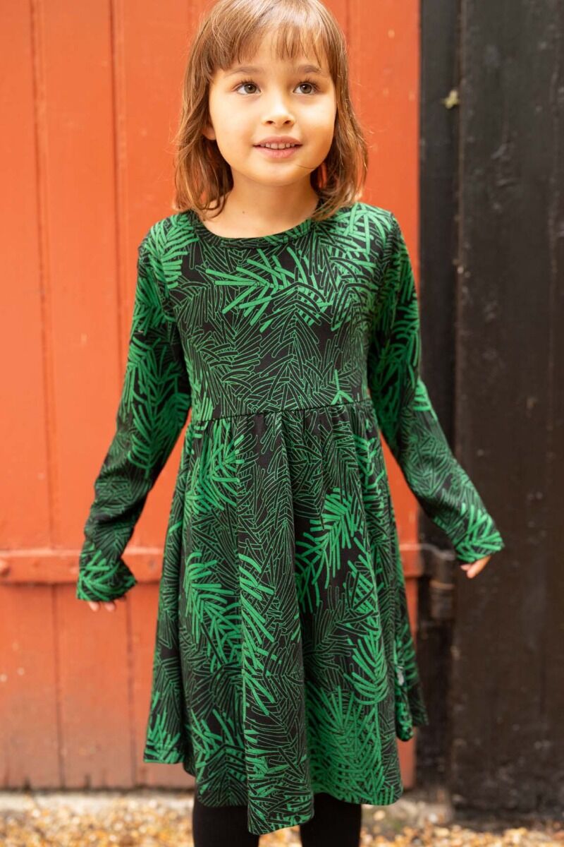 ORGANIC - Daneginger Dress Black/green FINEPINE