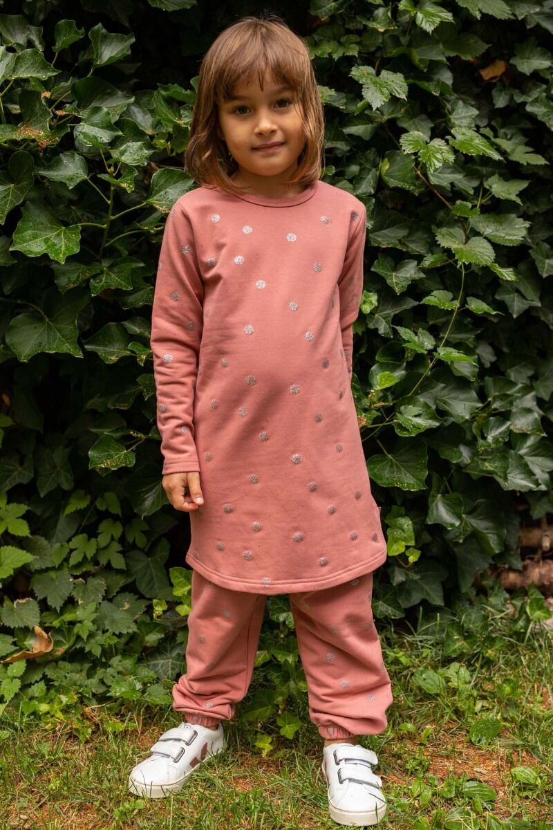 Danekvik Sweater Dress Grey Rose/Silver Glitter SURPRISE DOTS