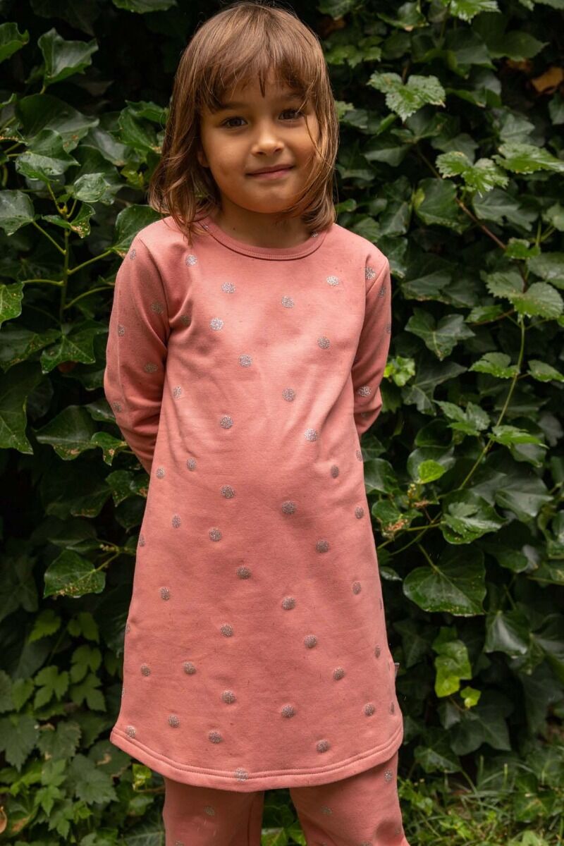 Danekvik Sweater Dress Grey Rose/Silver Glitter SURPRISE DOTS