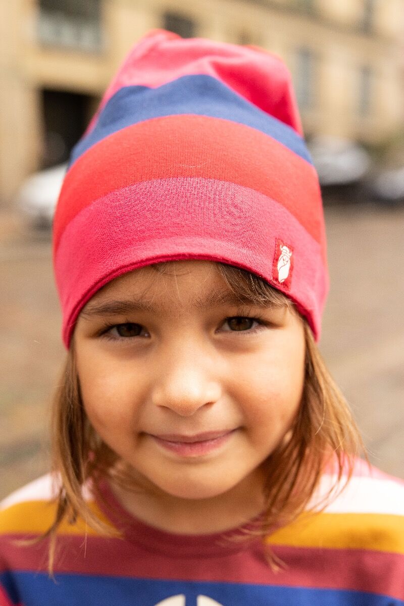 ORGANIC - Daneloeg Beanie Lovely/Ox Red/Pow Pink