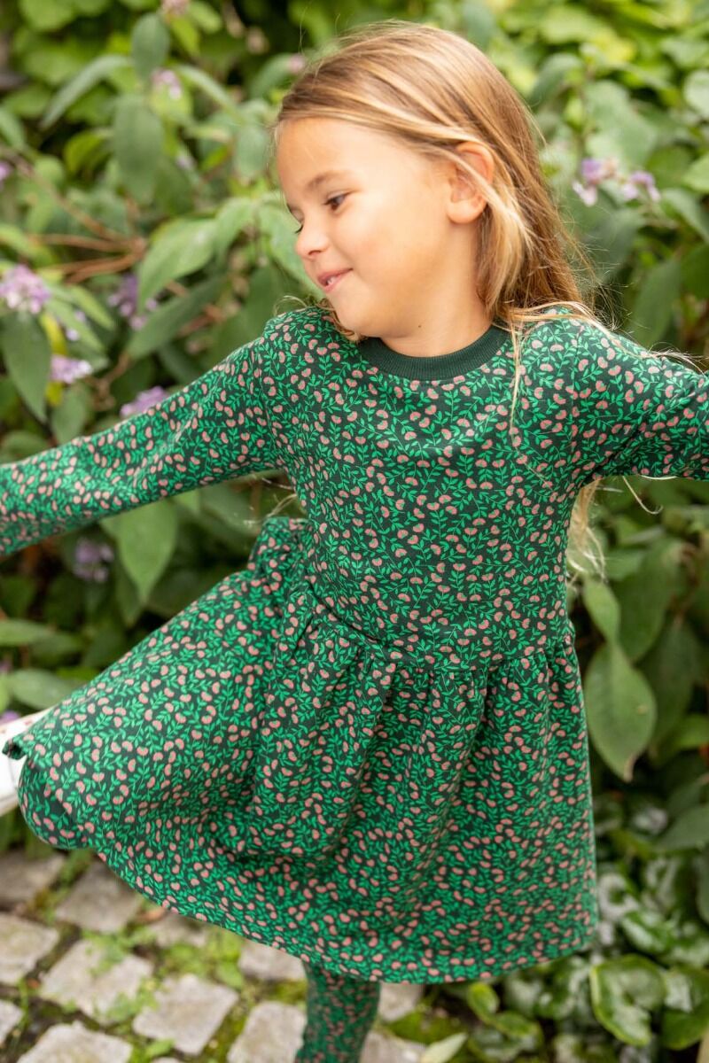 ORGANIC - Danemerete Dress Black/green FLEURIE