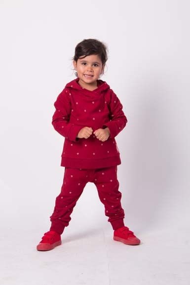 Danesilver Pants JR Dk Red W. Red Glitter