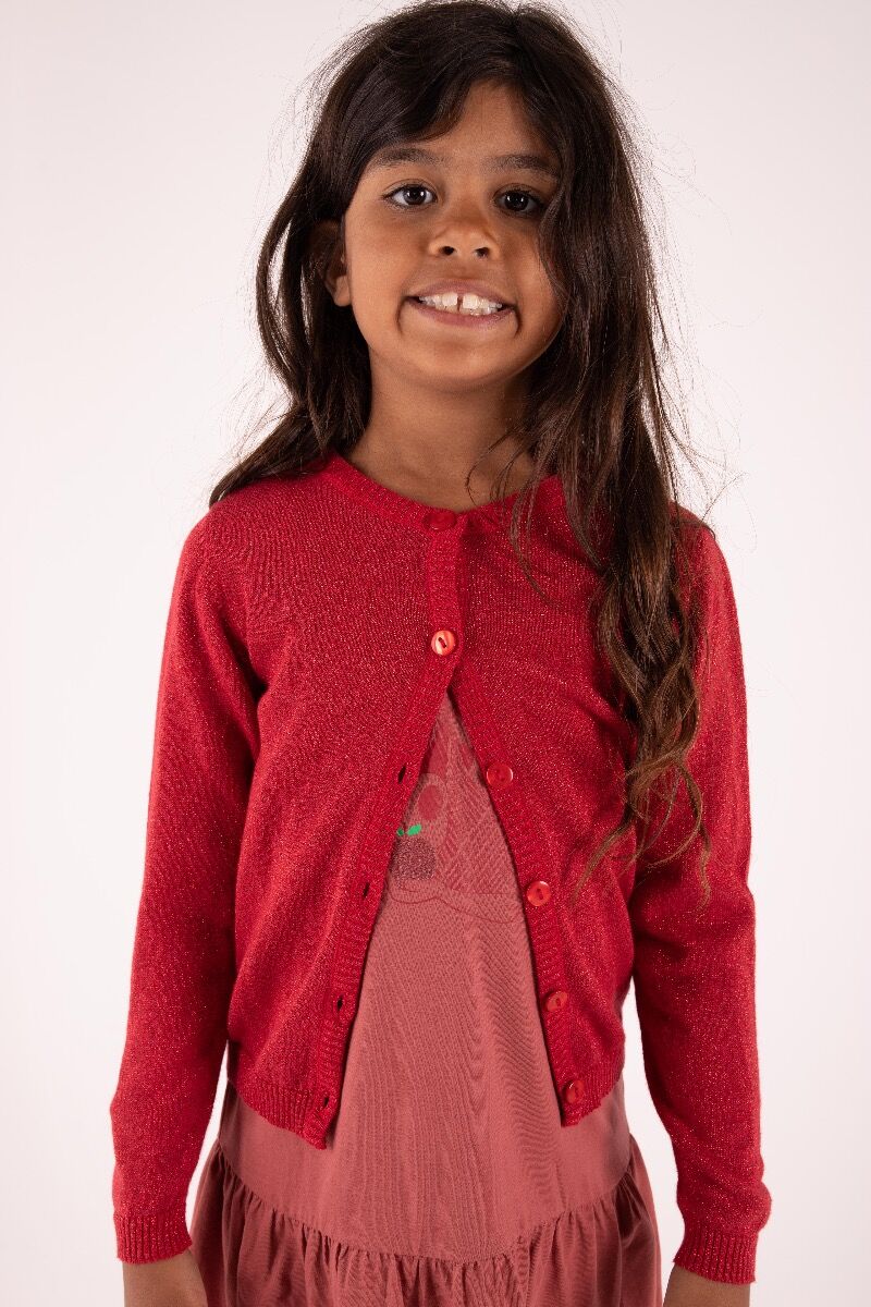Danemerle Cardigan Red Glitter