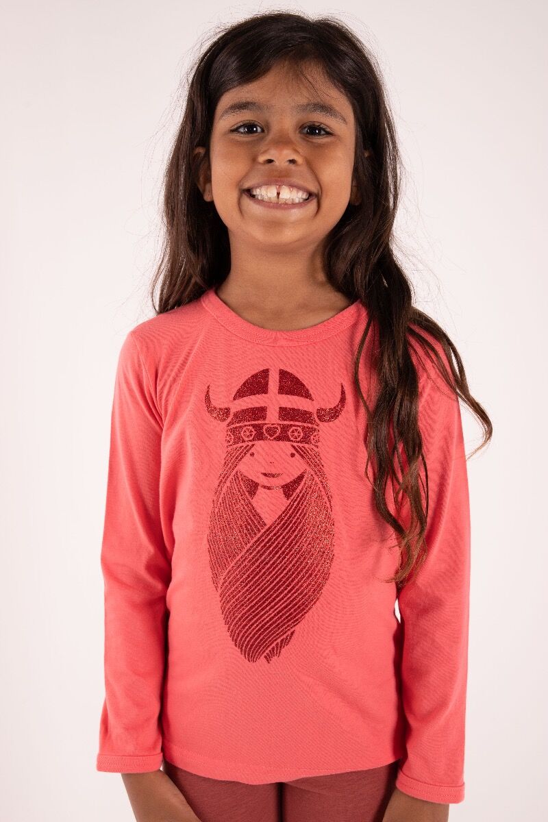 Børne bluse med viking pige