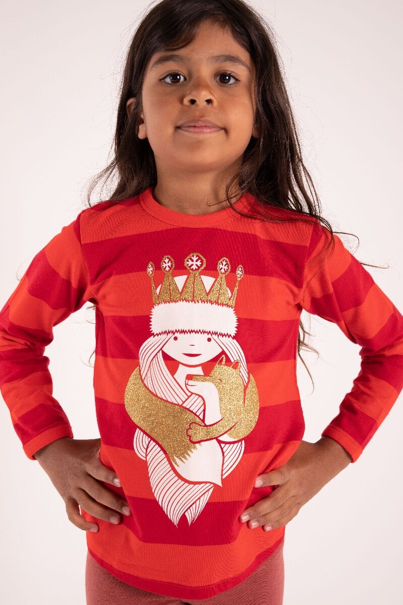 ORGANIC - Danemist Blouse Xmas Red/Burnt Red SNEPRINSESSE