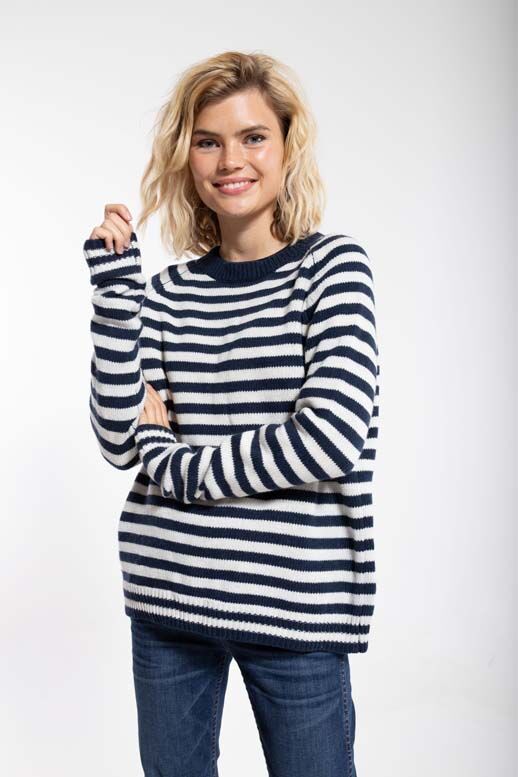 Danehytte Wool Sweater Navy/Offwhite