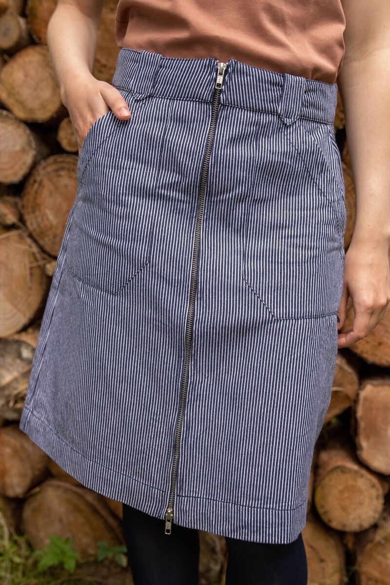 Danemadelaine Denim Skirt Milkboy Stripe