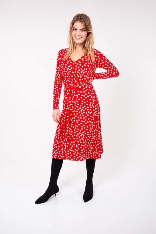 Danevalborg Dress Red/Offwhite FUN DOTS