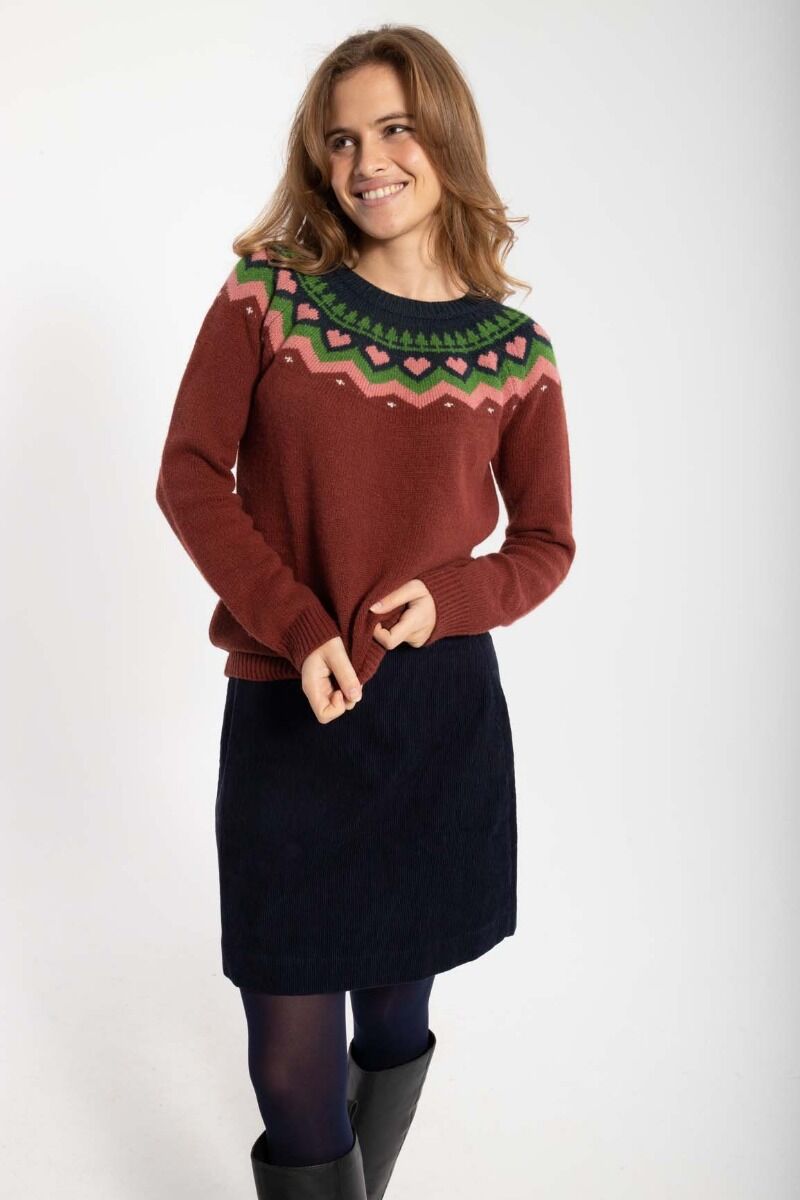 Dananne Wool Sweater Red wine/Old Rose/Fall Jungle