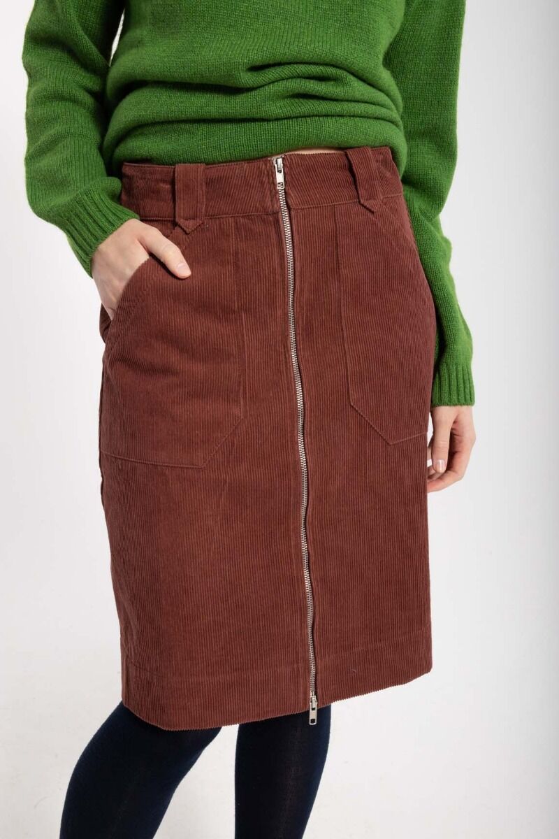 Danemadelaine Cord Skirt Beige Rose