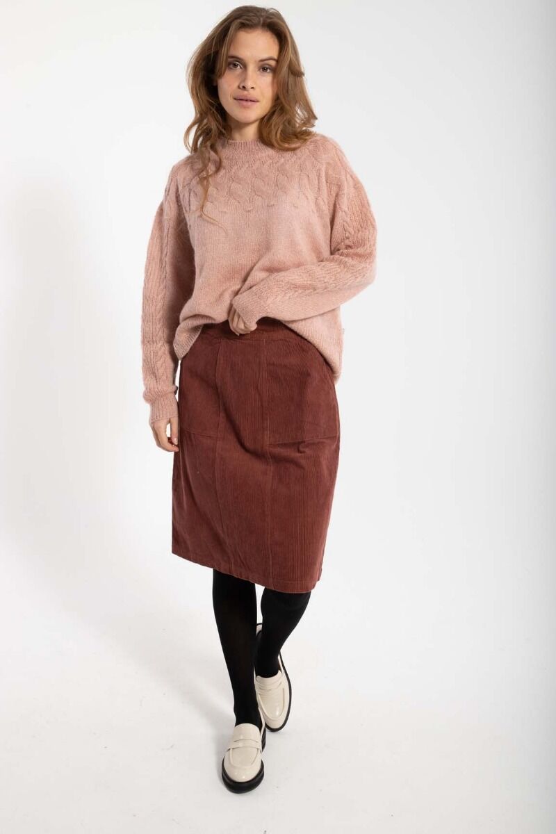 Danemaren Cord Skirt Beige Rose