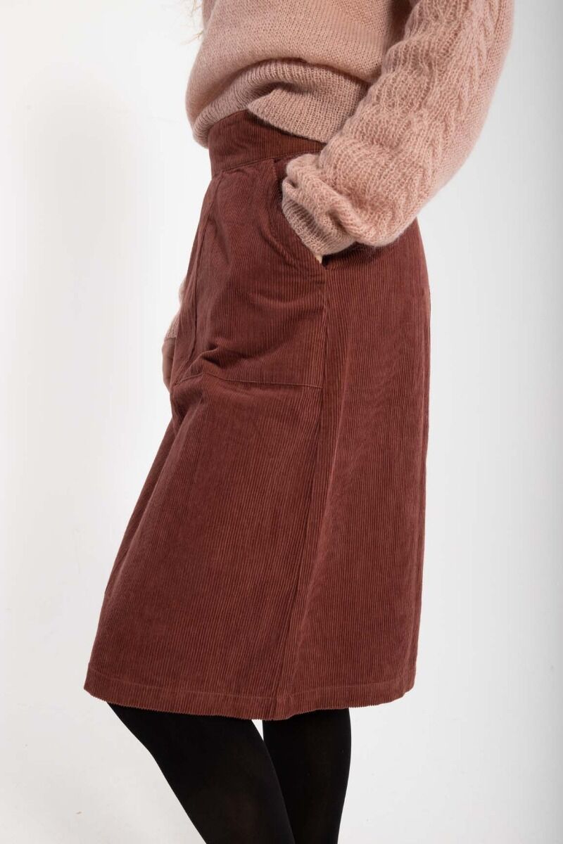 Danemaren Cord Skirt Beige Rose
