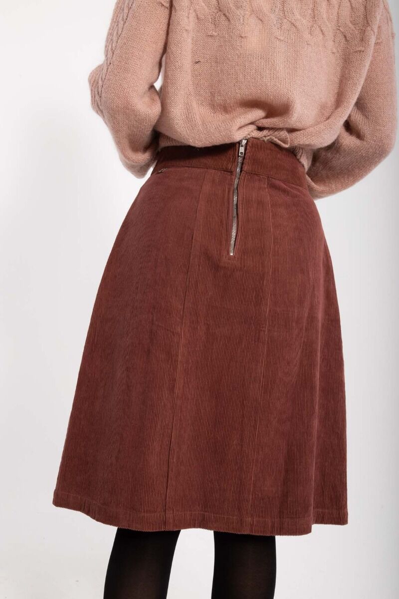 Danemaren Cord Skirt Beige Rose