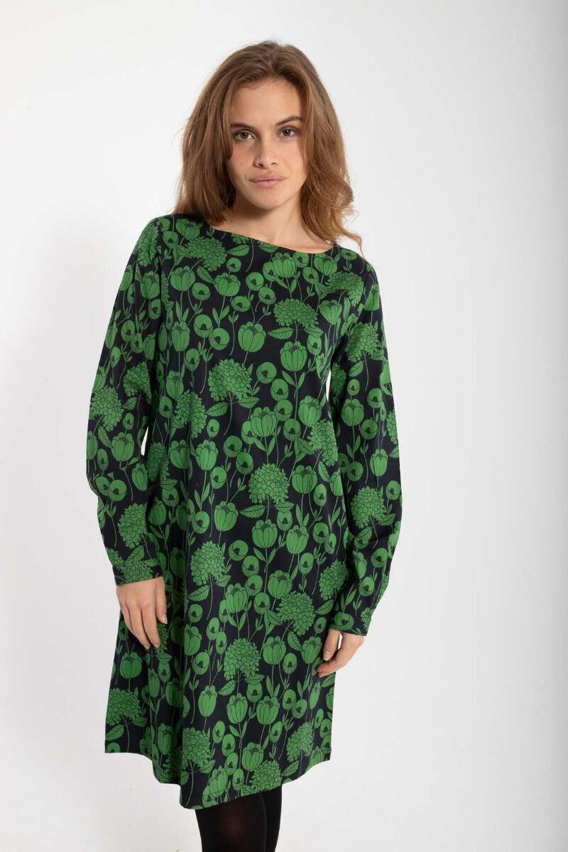 Danevalley Poplin Dress Black/Fall Jungle HORTENSIA