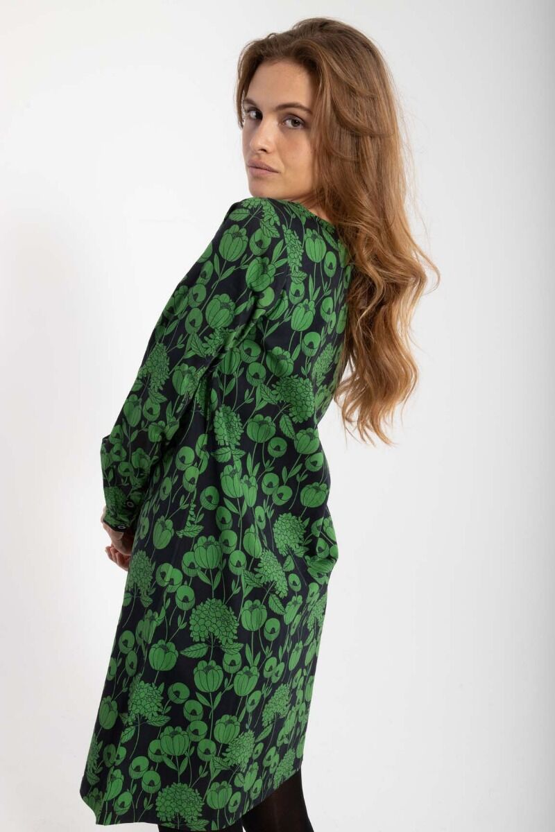 Danevalley Poplin Dress Black/Fall Jungle HORTENSIA