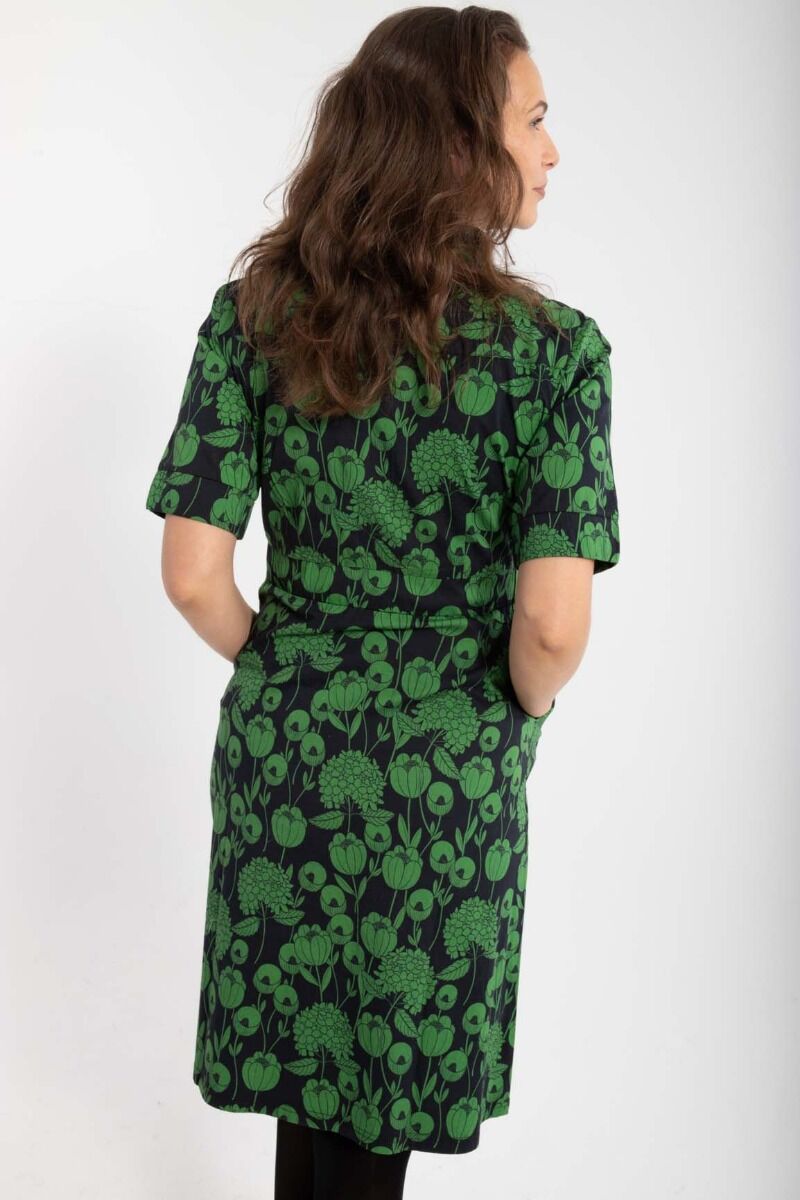 Danesusanne Poplin Dress Black/Fall Jungle HORTENSIA
