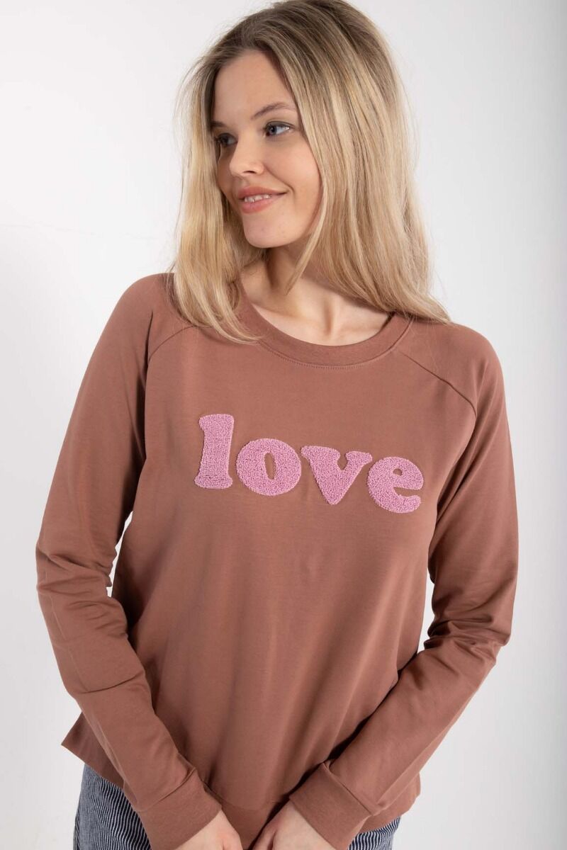 ORGANIC - Daneklausen Sweat Beige Rose LOVE