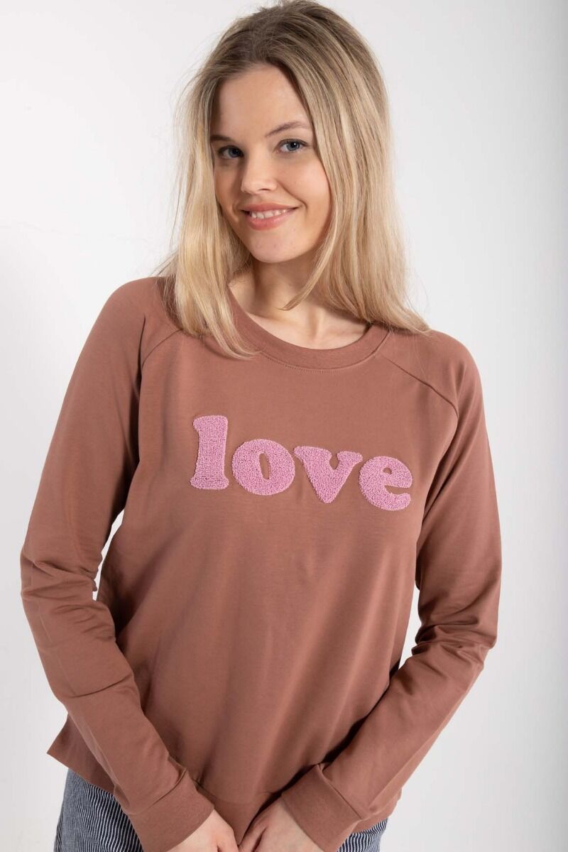 ORGANIC - Daneklausen Sweat Beige Rose LOVE