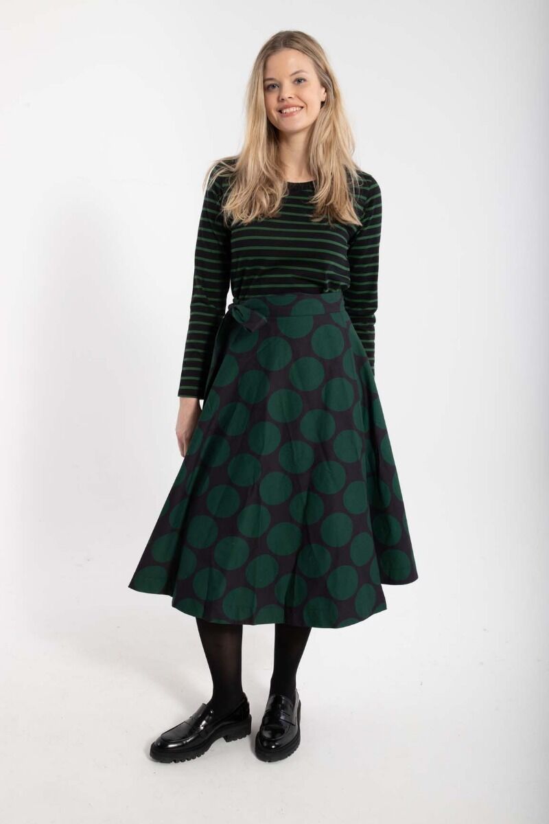Danemikkelsen Poplin Skirt Black/Warm Khaki MEGADOTS