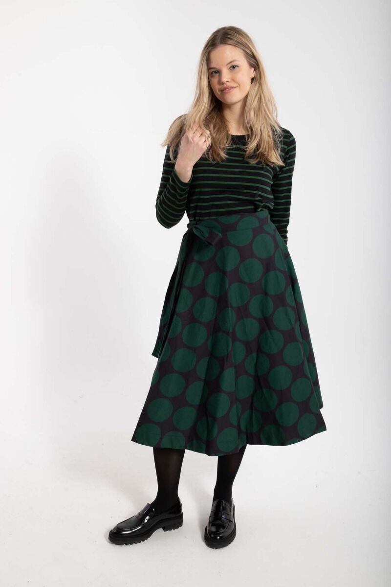 Danemikkelsen Poplin Skirt Black/Warm Khaki MEGADOTS