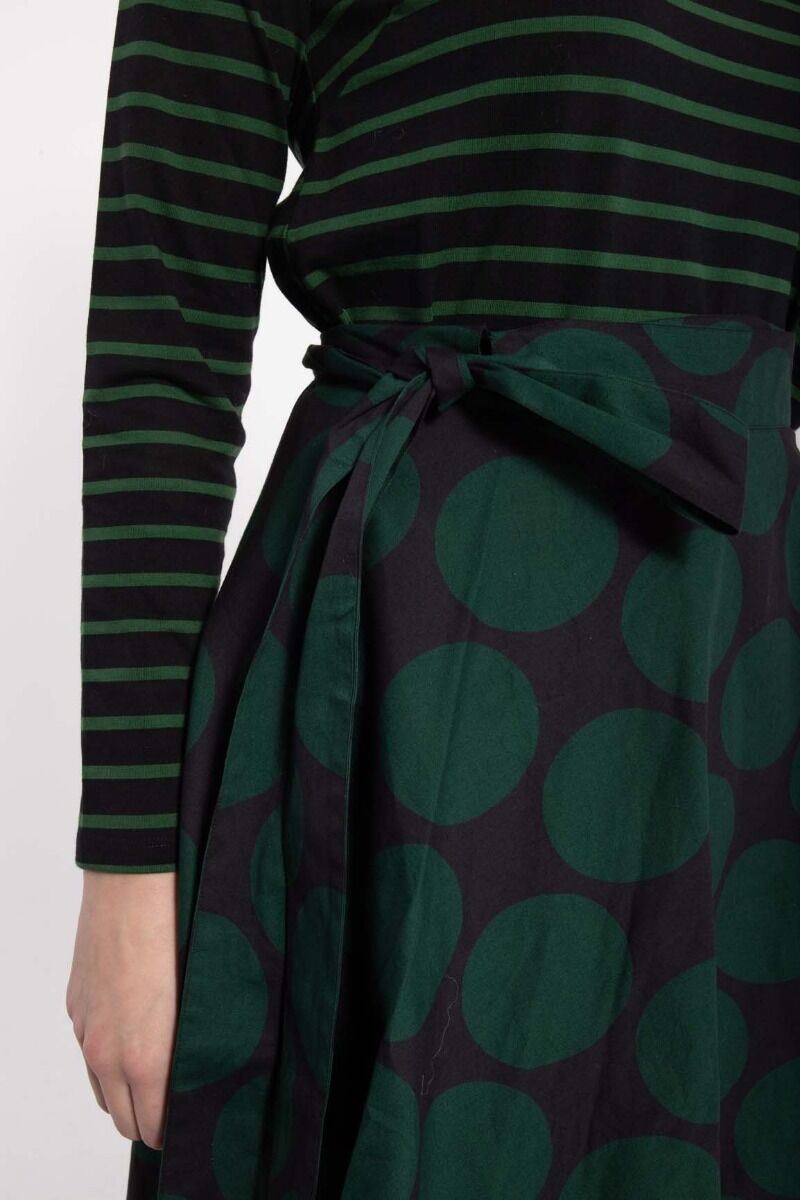 Danemikkelsen Poplin Skirt Black/Warm Khaki MEGADOTS
