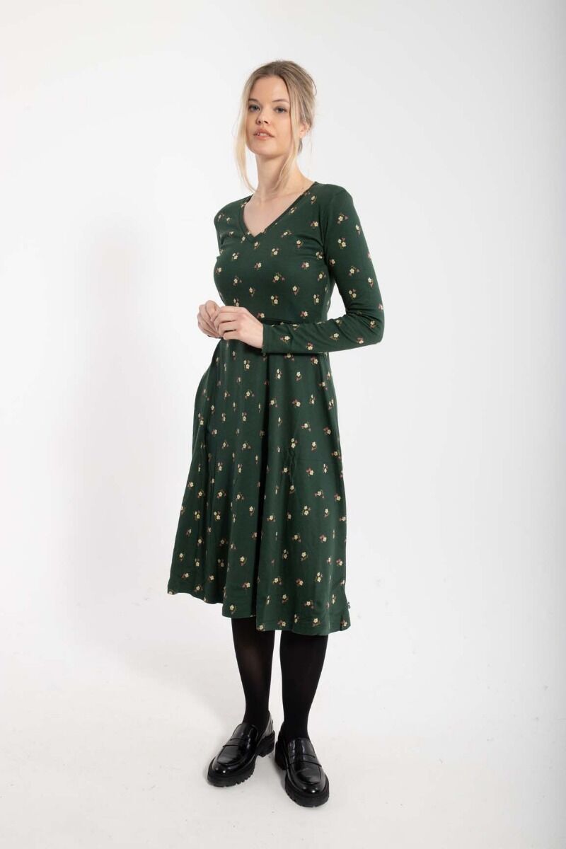 Danandreasen Dress Black green MINIFLOWER