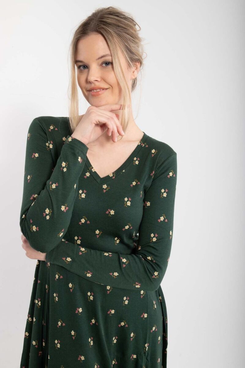 Danandreasen Dress Black green MINIFLOWER