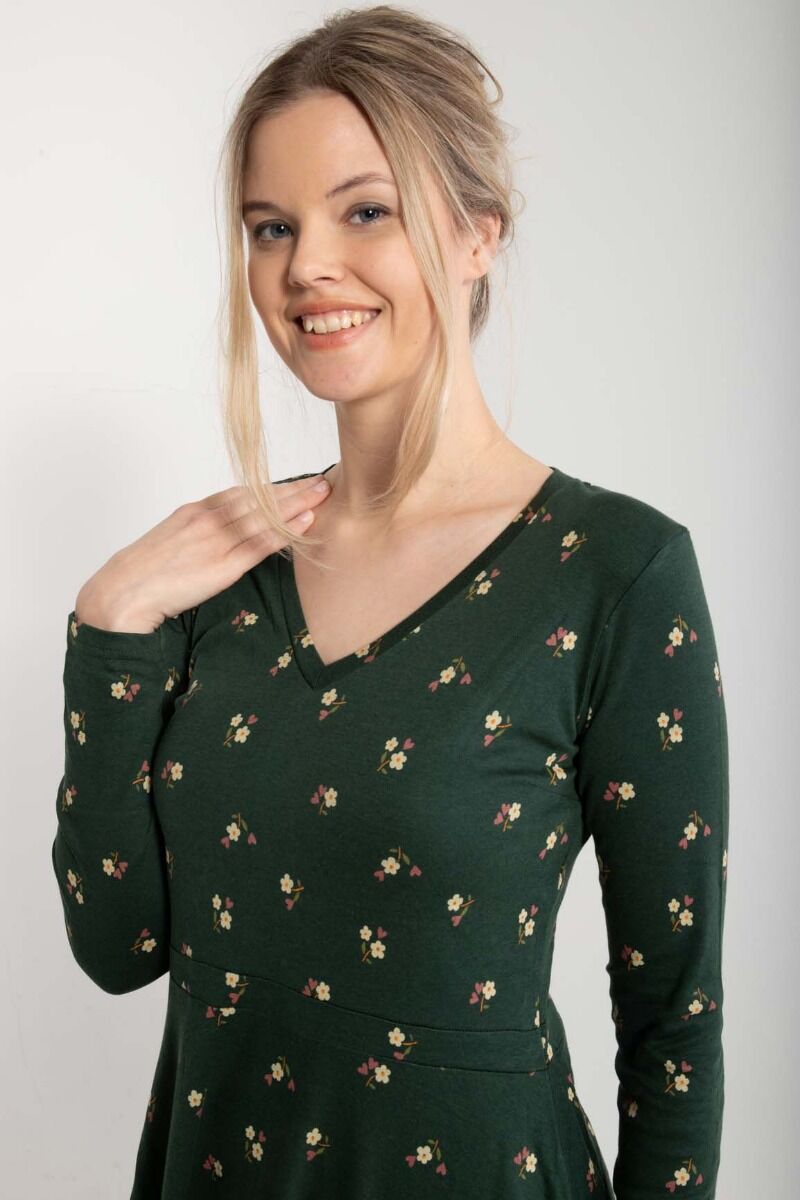 Danandreasen Dress Black green MINIFLOWER