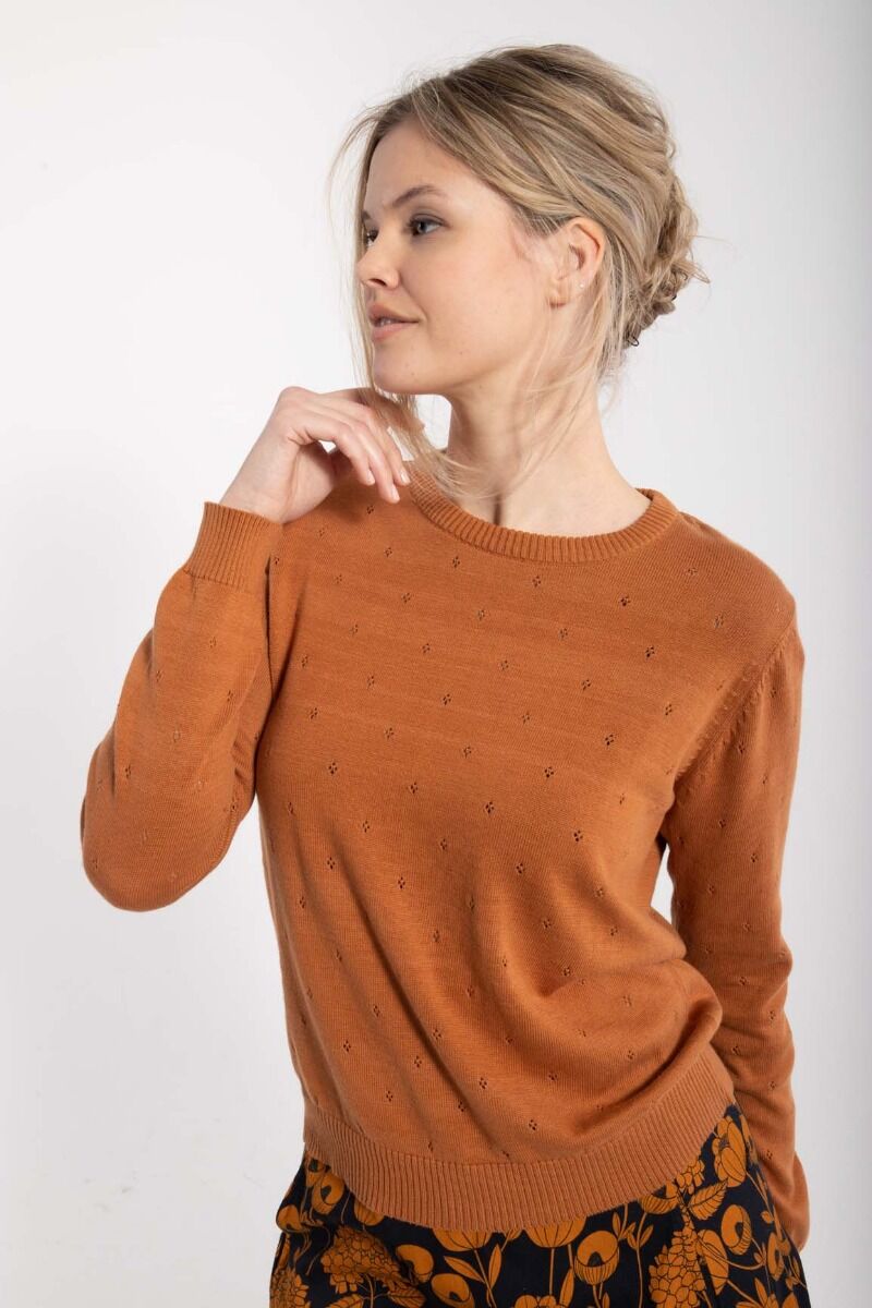 Danepearly Hole Knit Sweater Occer