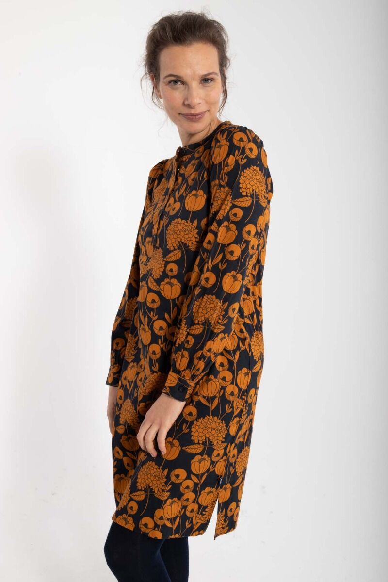 Danesocial Poplin Dress Dk Navy/Occer HORTENSIA