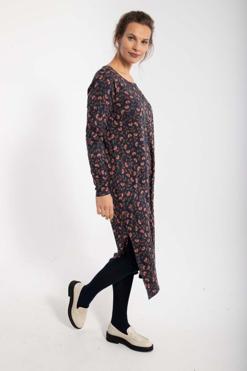 ORGANIC - Danecasilda dress Dk Navy/Redwine FLEURIE