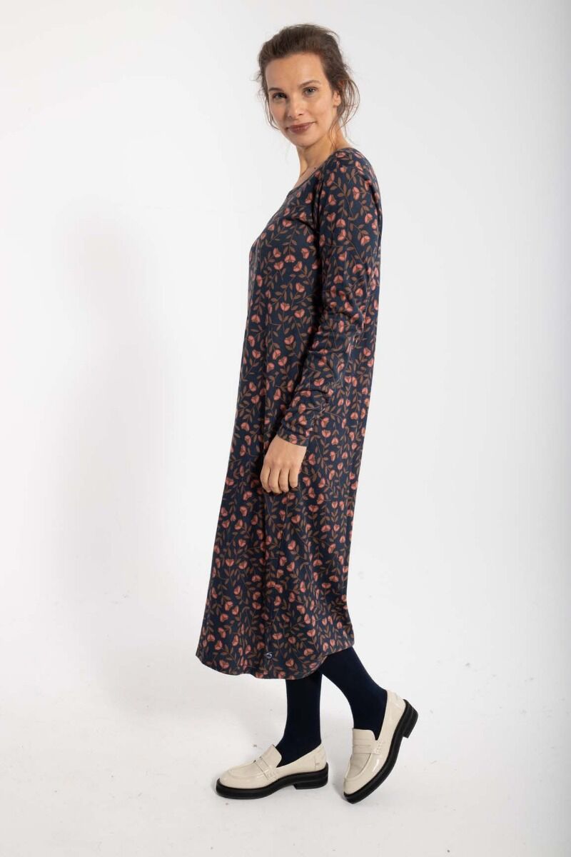 ORGANIC - Danecasilda dress Dk Navy/Redwine FLEURIE