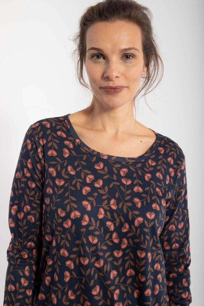 ORGANIC - Danecasilda dress Dk Navy/Redwine FLEURIE