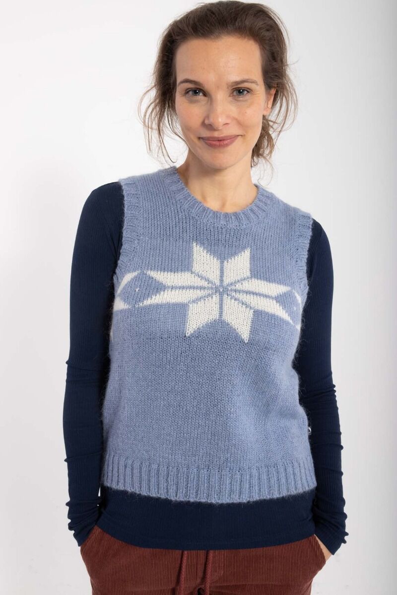 Daneklaksvik Flakes Vest Porcelaine/Chalk