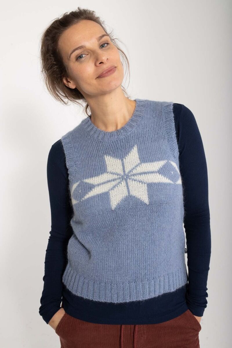 Daneklaksvik Flakes Vest Porcelaine/Chalk
