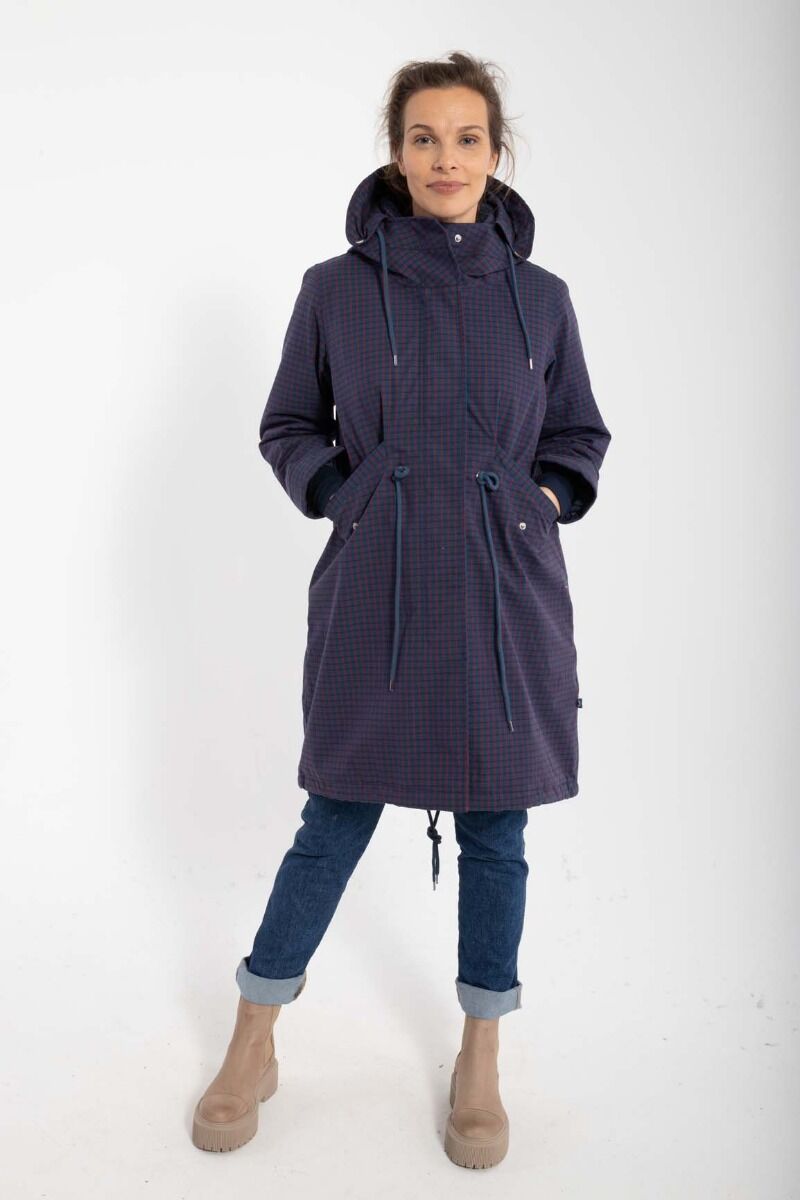 Danesvaneke Plaid Winter Parka Marine/Black/Redwine