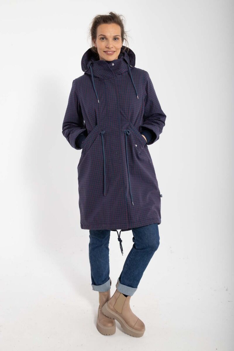 Danesvaneke Plaid Winter Parka Marine/Black/Redwine