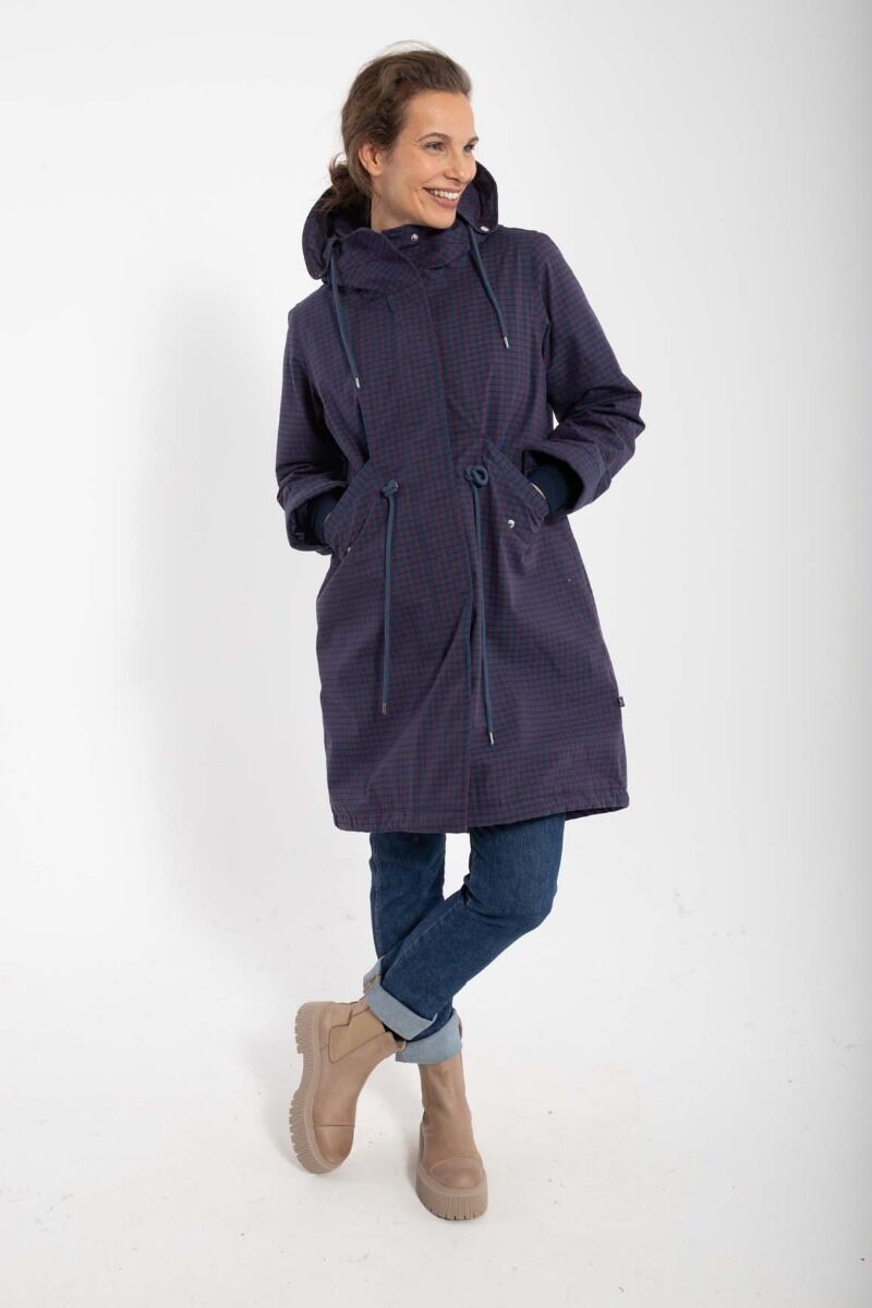 Danesvaneke Plaid Winter Parka Marine/Black/Redwine