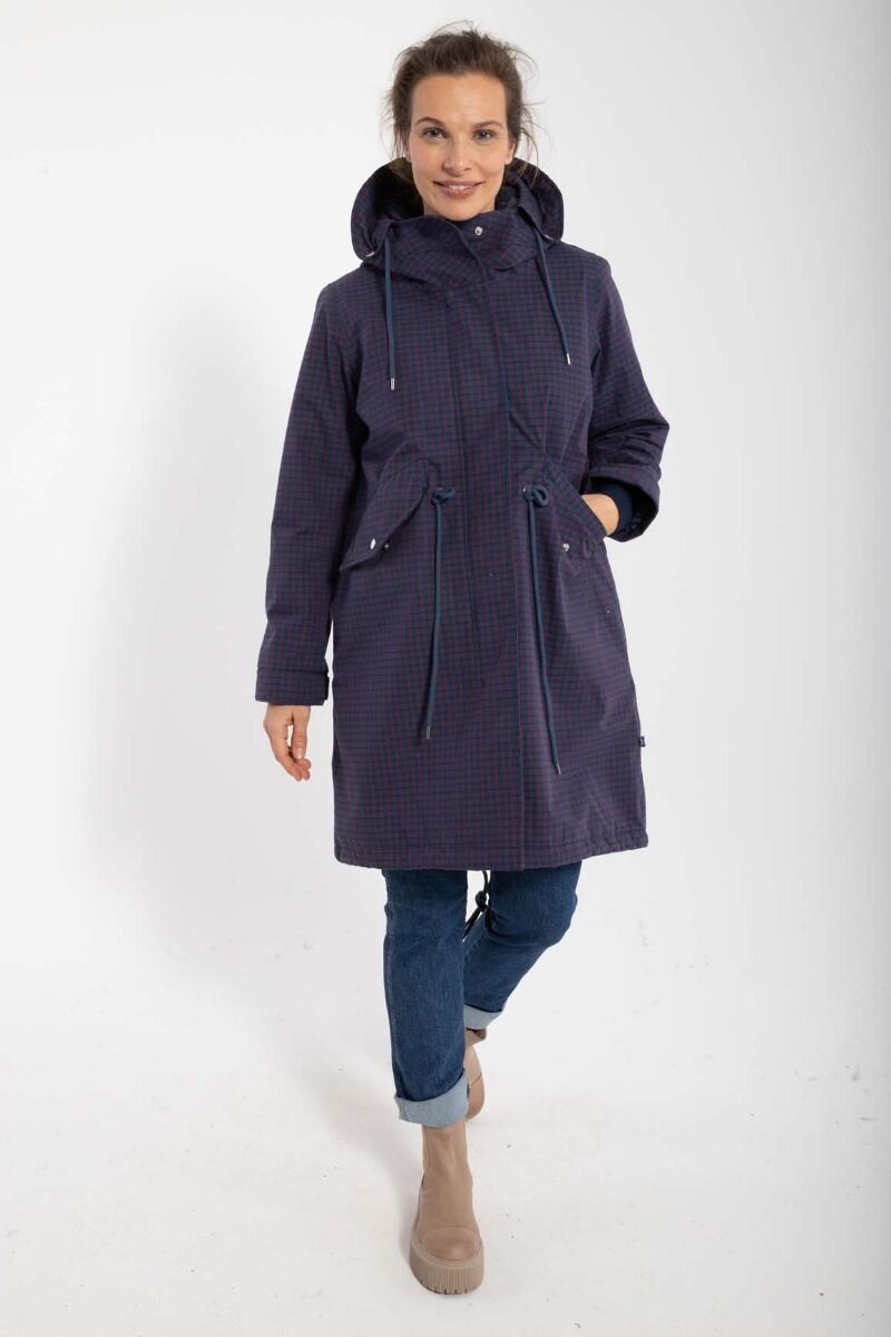 Danesvaneke Plaid Winter Parka Marine/Black/Redwine