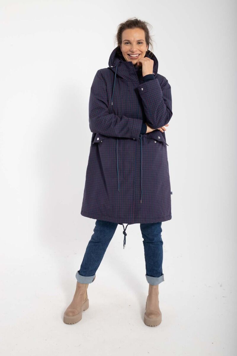 Danesvaneke Plaid Winter Parka Marine/Black/Redwine