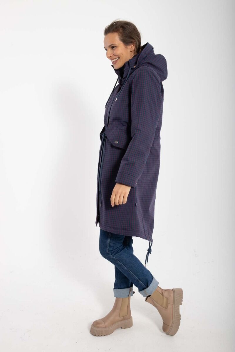 Danesvaneke Plaid Winter Parka Marine/Black/Redwine