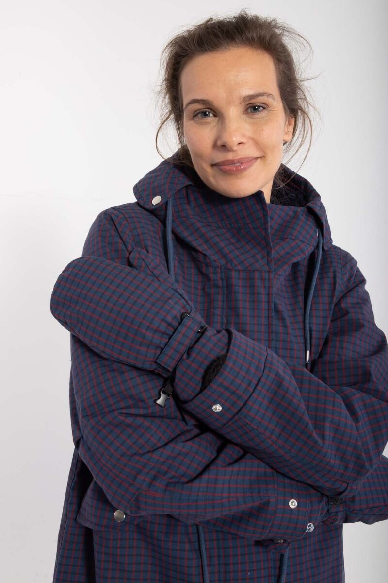 Danesvaneke Plaid Winter Parka Marine/Black/Redwine