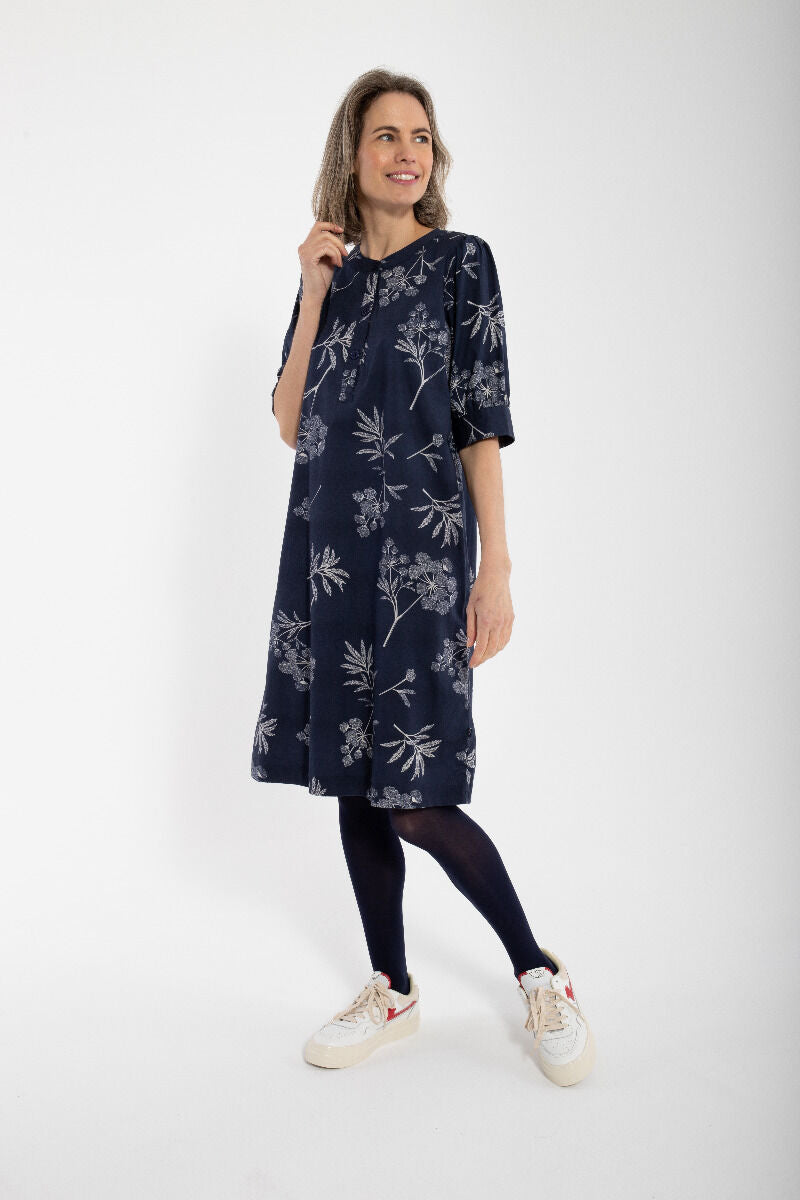 Danamaia Poplin Dress Dk Navy/Chalk HEMLOCK